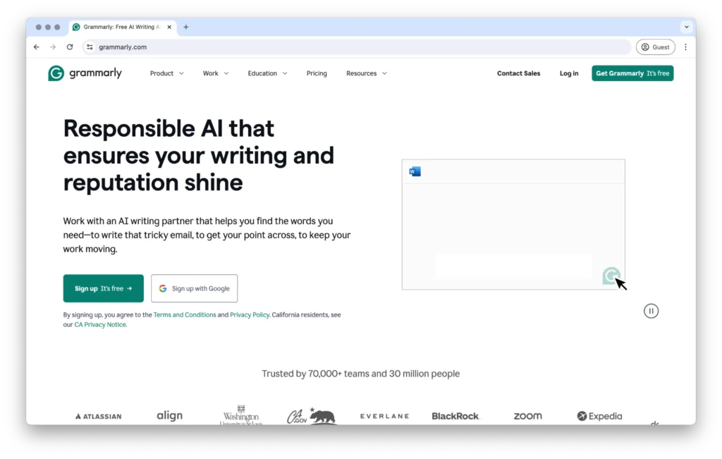 Grammarly tool for improving writing accuracy in SaaS content strategy